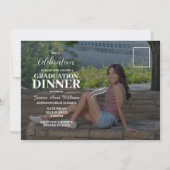 Drippy Drilling Holographic Foto Abschluss Einladung (Rückseite)