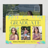 Drippy Drilling Holographic Foto Abschluss Einladung (Vorne/Hinten)