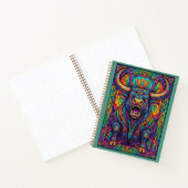 Dritt-Augen-Aufladung Stier Mythischer Zen-Tangle  Notizblock (Innenseite)