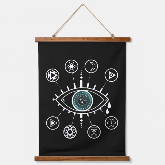 Dritte Augapfel-Band Wandteppich Mit Holzrahmen (Vorderseite)