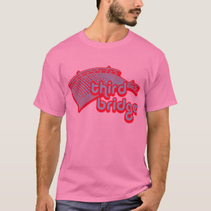 dritte Brücke. Blau und Neon. T-Shirt