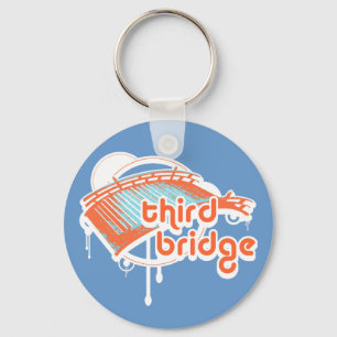 dritte Brücke. orange&blau. Schlüsselanhänger