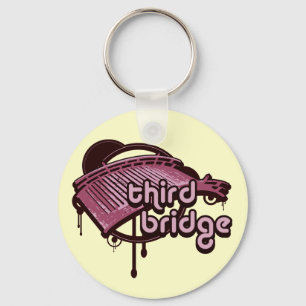 dritte Brücke. Rosa und Maron. Schlüsselanhänger