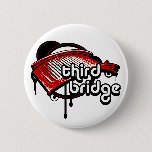 dritte Brücke. weiß&rot. Button (Vorderseite)