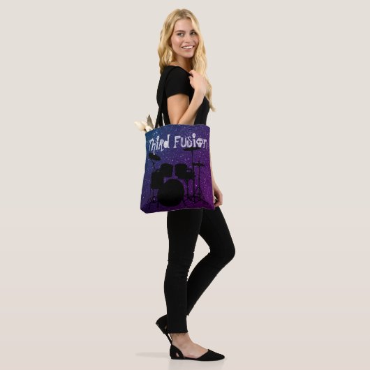 Dritte Fusion trommelt Lila u. Blaues Tasche (Am Model)