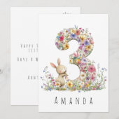 Dritte Geburtstagskarte Einladung (Vorne/Hinten)