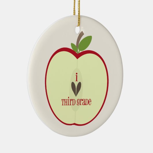 Dritte Grad-Lehrer-Verzierung - rotes Apple halb Keramik Ornament (Rechts)