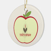 Dritte Grad-Lehrer-Verzierung - rotes Apple halb Keramik Ornament (Links)