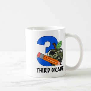 Dritte Klasse 3. Klasse Tarnung Apfel Kinder Junge Kaffeetasse