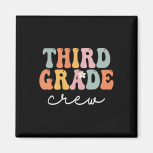 Dritte Klasse Crew Retro Groovy Vintage Erster Tag Magnet