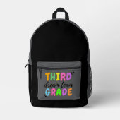 Dritte Klasse, Klassik zurück zur Schule Kind/Lehr Bedruckter Rucksack (Vorderseite)