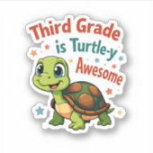 Dritte Klasse Schildkröten-y Phantastisch 3. Klass Aufkleber (Vorderseite)