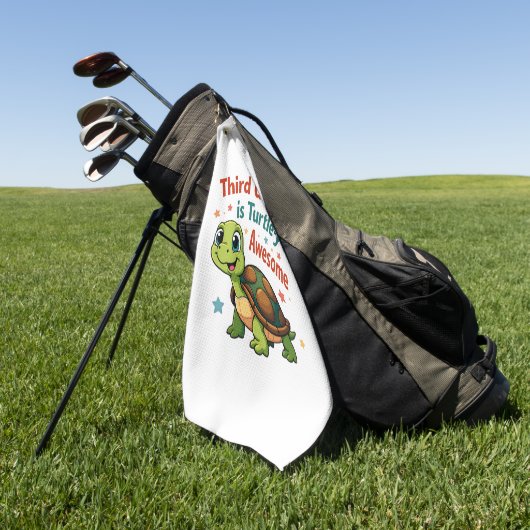 Dritte Klasse Schildkröten-y Phantastisch 3. Klass Golfhandtuch (Gras)