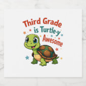 Dritte Klasse Schildkröten-y Phantastisch 3. Klass Schaumweinetikett (Einzelnes Label)