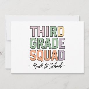 Dritte Klasse Squad Lehrer Kinder 3. Klasse  Einladung