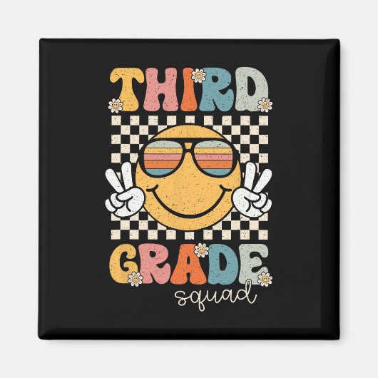 Dritte Klasse Squad Retro Back To School 3. Klasse Magnet (Vorne)