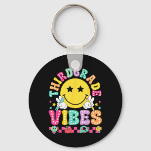 Dritte Klasse Vibes Smiley Gesicht Zurück zur Schu Schlüsselanhänger