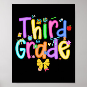 Dritte Klasse Zurück zur Schule Mädchen Schleife 3 Poster