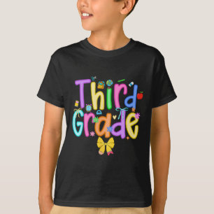 Dritte Klasse zurück zur Schule Mädchen Schleife 3 T-Shirt