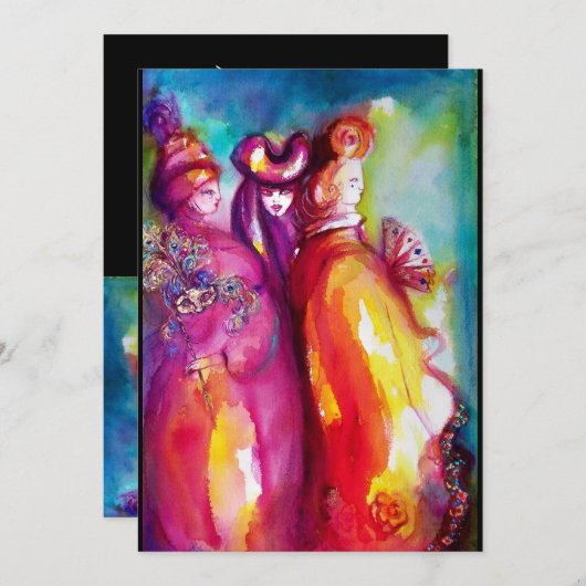 DRITTE MASK, goldgelb-blau, schwarz Ankündigung (Vorne/Hinten)