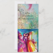 DRITTE MASK Maskerade Ball, goldgelb blau Einladung (Rückseite)