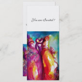 DRITTE MASK Party, goldfarbenes Eis Einladung (Vorne/Hinten)