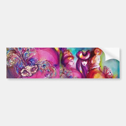 DRITTE MASK / Venezianische Masquerade Autoaufkleber (Vorne)