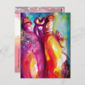 DRITTE MASK / Venezianische Masquerade Postkarte (Vorne/Hinten)