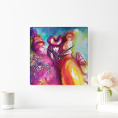 DRITTE MASK / Venezianische Masquerade Quadratische Wanduhr (Zuhause)