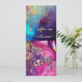 DRITTE MASK Venezianischer Karneval-Maskenball Einladung (Stehend Vorderseite)