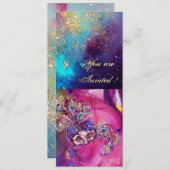 DRITTE MASK Venezianischer Karneval-Maskenball Einladung (Vorne/Hinten)