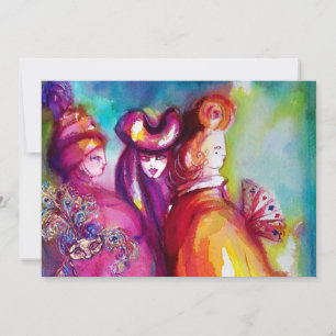 DRITTE MASKEN-Maskenball, gold rot gelb blau Ankündigung