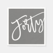 DRITTE moderne Skriptfarben, weiß editierbar, 40. Serviette (Vorderseite)