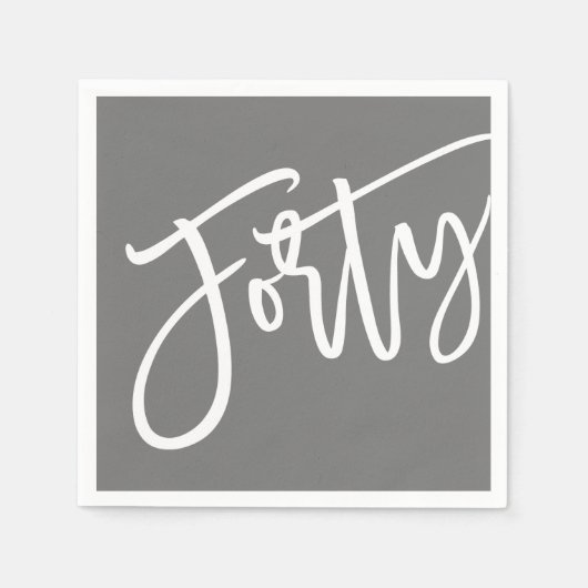 DRITTE moderne Skriptfarben, weiß editierbar, 40. Serviette (Vorderseite)