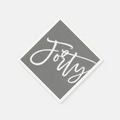 DRITTE moderne Skriptfarben, weiß editierbar, 40. Serviette (Ecke)