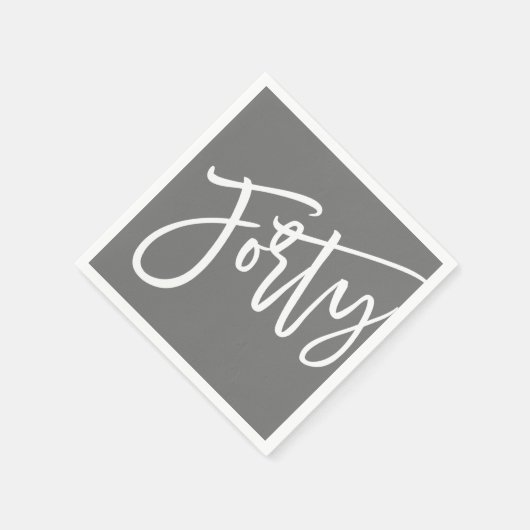 DRITTE moderne Skriptfarben, weiß editierbar, 40. Serviette (Ecke)