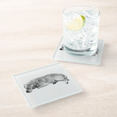 Dritte Seite, nichts Dringlich Glasuntersetzer (Schrägansicht)