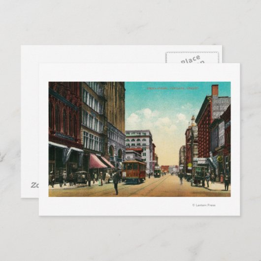 Dritte Straße in Portland, Oregon Postkarte (Vorne/Hinten)