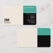 DRITTE - Weiß, Türkis und Schwarz (Creme) Visitenkarte (Vorne/Hinten)