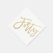 DRITTEL Glam modernen Drehbuch Gold Glitzer 40. Pa Serviette (Ecke)