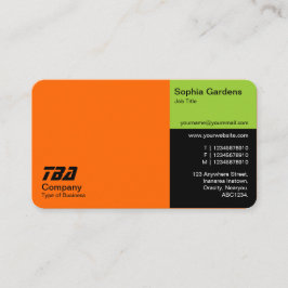 Drittens: Orange, Mars Grün und Schwarz Visitenkarte