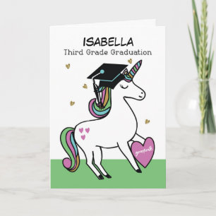 Dritter Abschluss Herzlichen Glückwunsch Unicorn Karte