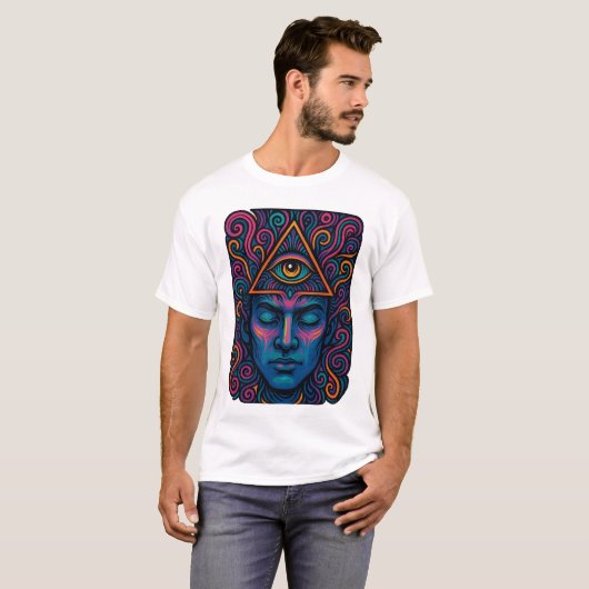 Dritter Augenaktivierungs-T - Shirt - Psychedelisc (Vorne ganz)