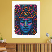 Dritter Augenaktivierungs-T - Shirt - Psychedelisc Leinwanddruck (Insitu (Wohnzimmer))