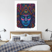 Dritter Augenaktivierungs-T - Shirt - Psychedelisc Leinwanddruck (Insitu (Schlafzimmer))
