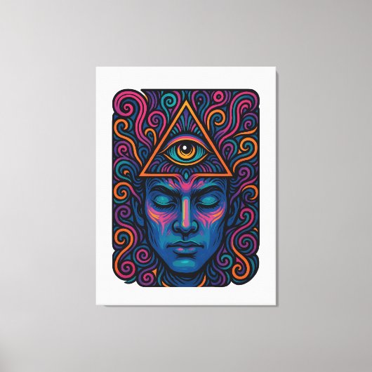 Dritter Augenaktivierungs-T - Shirt - Psychedelisc Leinwanddruck (Vorderseite)