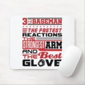 Dritter Baseman-Basisspieler Mousepad (Mit Mouse)