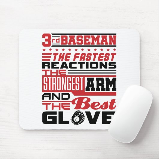Dritter Baseman-Basisspieler Mousepad (Mit Mouse)