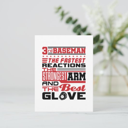 Dritter Baseman-Basisspieler Postkarte (Stehend Vorderseite)