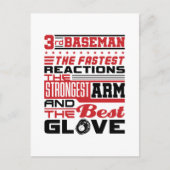 Dritter Baseman-Basisspieler Postkarte (Vorderseite)